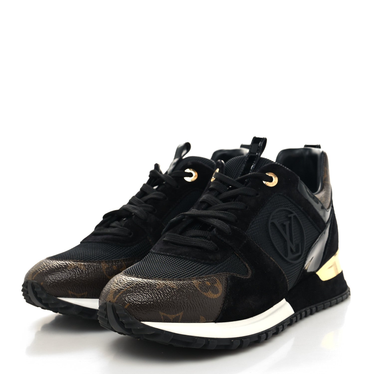 Louis Vuitton Suede Monogram Run Away Sneakers 39 Black 3 of 7