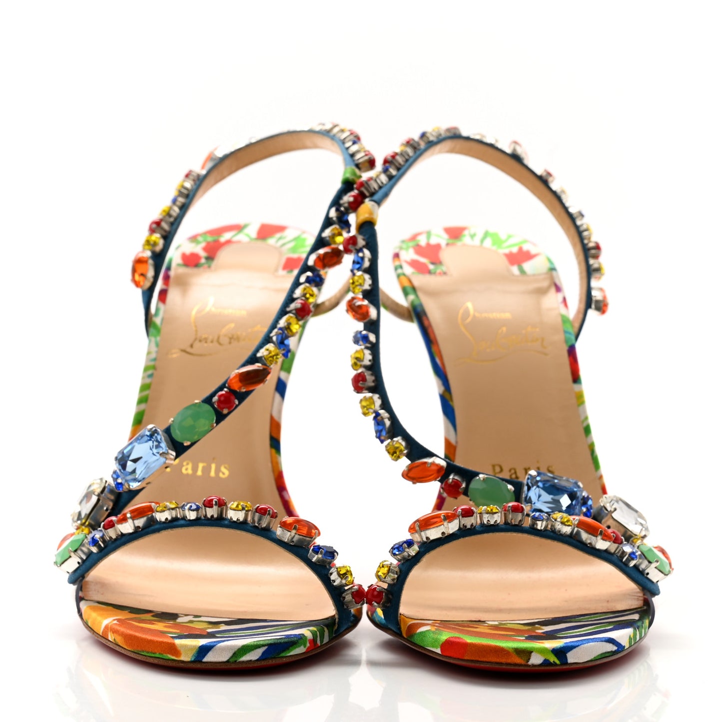 Crepe Satin Rosapetra 100 Sandals 38.5 Ludwig Multi
