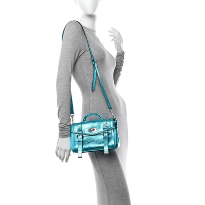 Mulberry Metallic Crinkled Calfskin Mini Alexa Portobello Blue 2 of 13