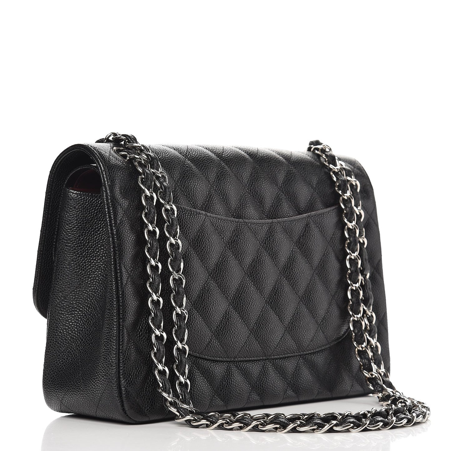 Caviar Quilted Jumbo Double Flap Black