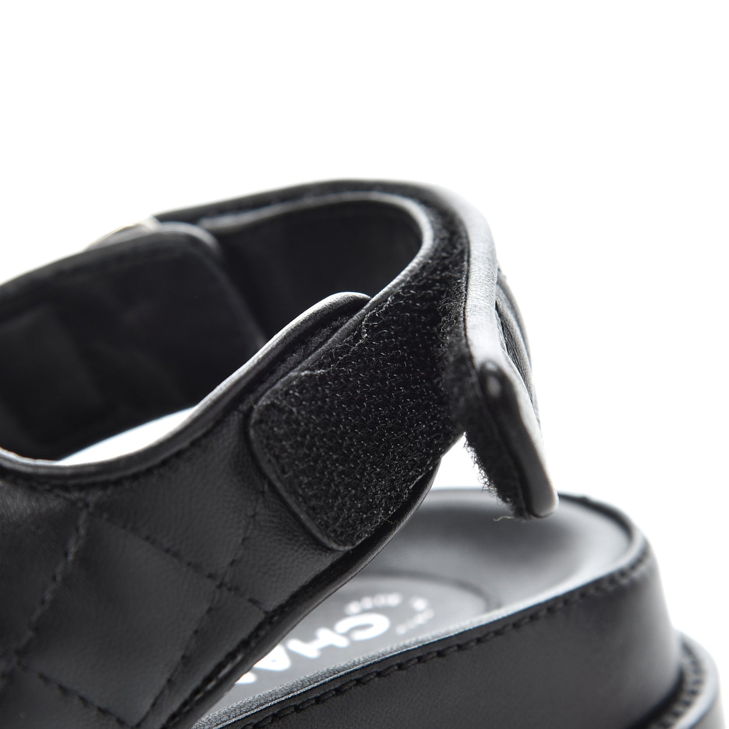 Lambskin Velcro Dad Sandals 37.5 Black