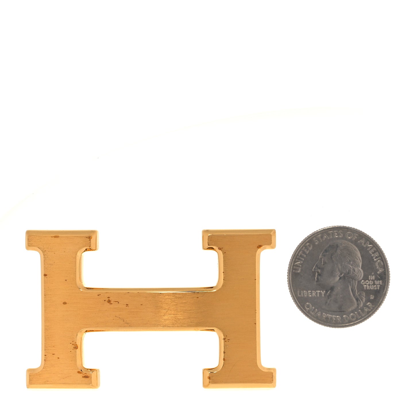 Brushed 32mm H Belt Buckle Gold