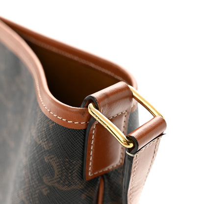 Celine Triomphe Canvas Calfskin Medium Bucket Bag Tan 11 of 12