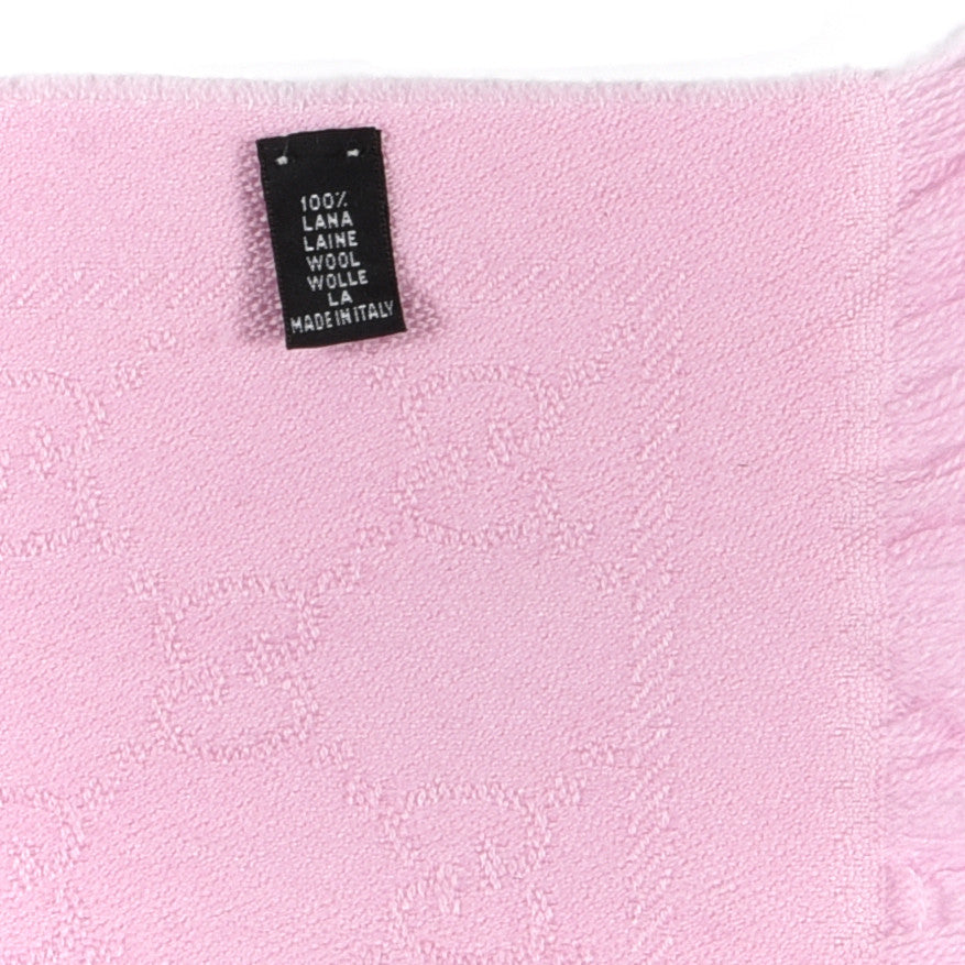 Wool Silk GG Monogram GGNat Scarf Rose