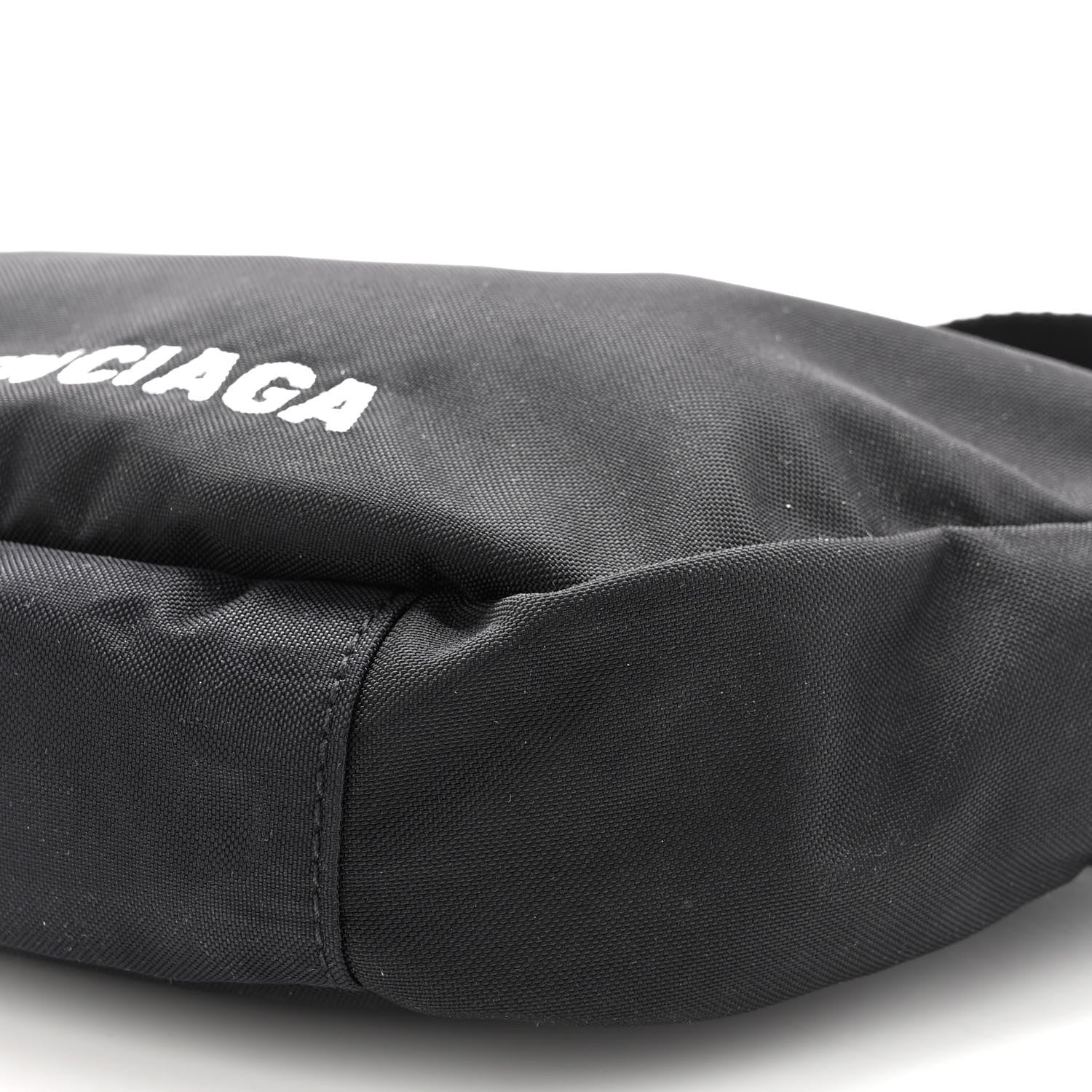 Balenciaga Recycled Sport Nylon Logo Embroidered Wheel Sling Bag Black White 9 of 9