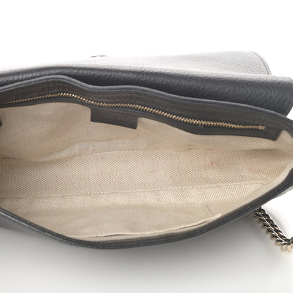 Gucci Pebbled Calfskin Medium Soho Flap Crossbody Black 5 of 12