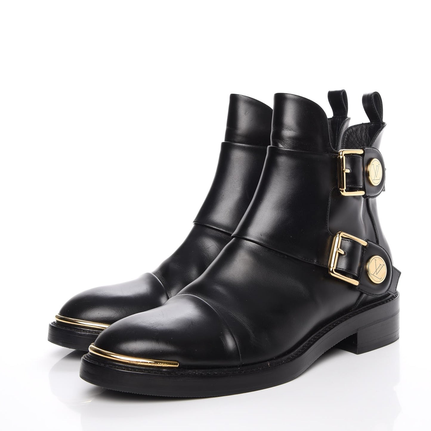 Calfskin Valley Flat Ankle Boots 37 Black