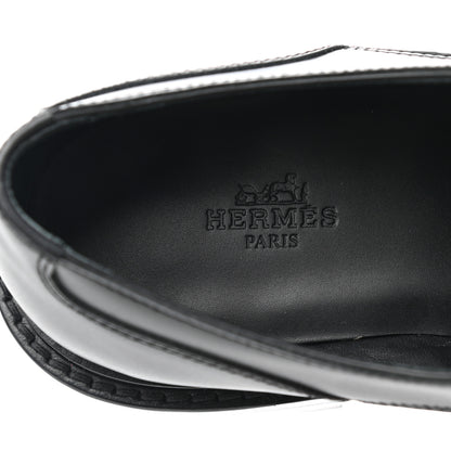 Hermes Glossed Calfskin First Oxford 37.5 Black 7 of 9