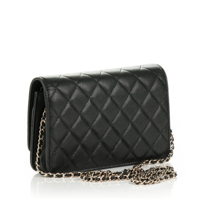 Chanel Caviar Quilted Golden Class Wallet On Chain WOC Black 3 of 8