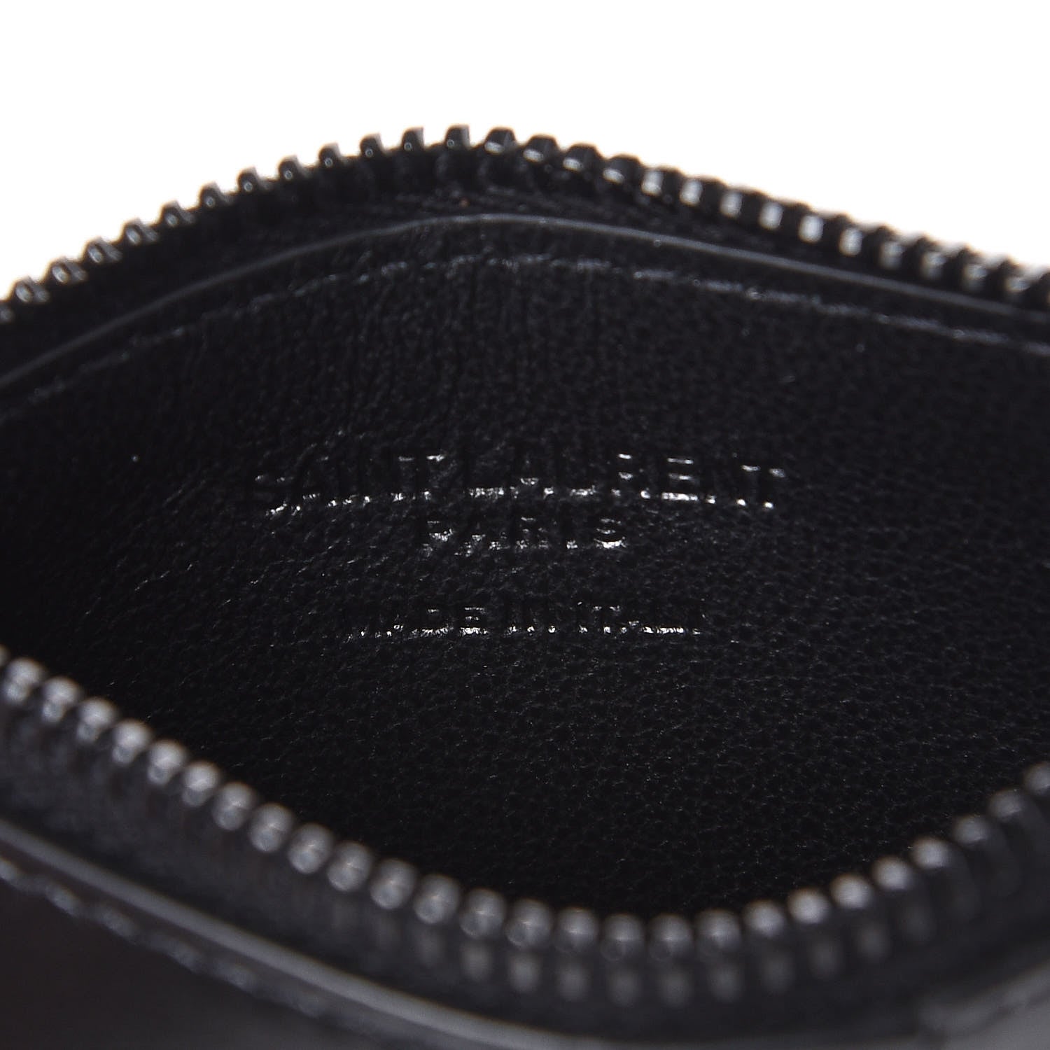 Saint Laurent Calfskin 5 Fragments Zip Pouch Card Holder Black 5 of 7