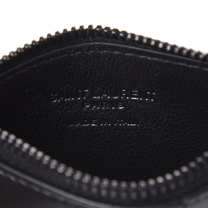 Saint Laurent Calfskin 5 Fragments Zip Pouch Card Holder Black 5 of 7