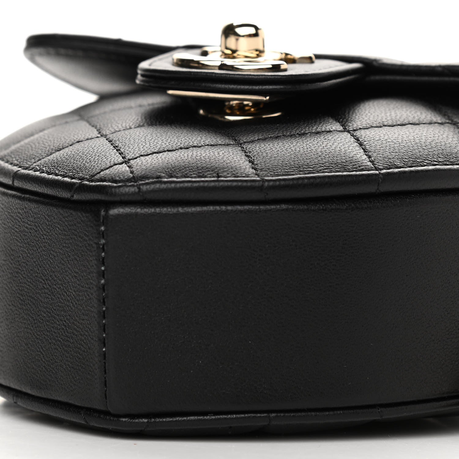 Chanel Lambskin Quilted CC In Love Heart Clutch With Chain Black 10 of 12
