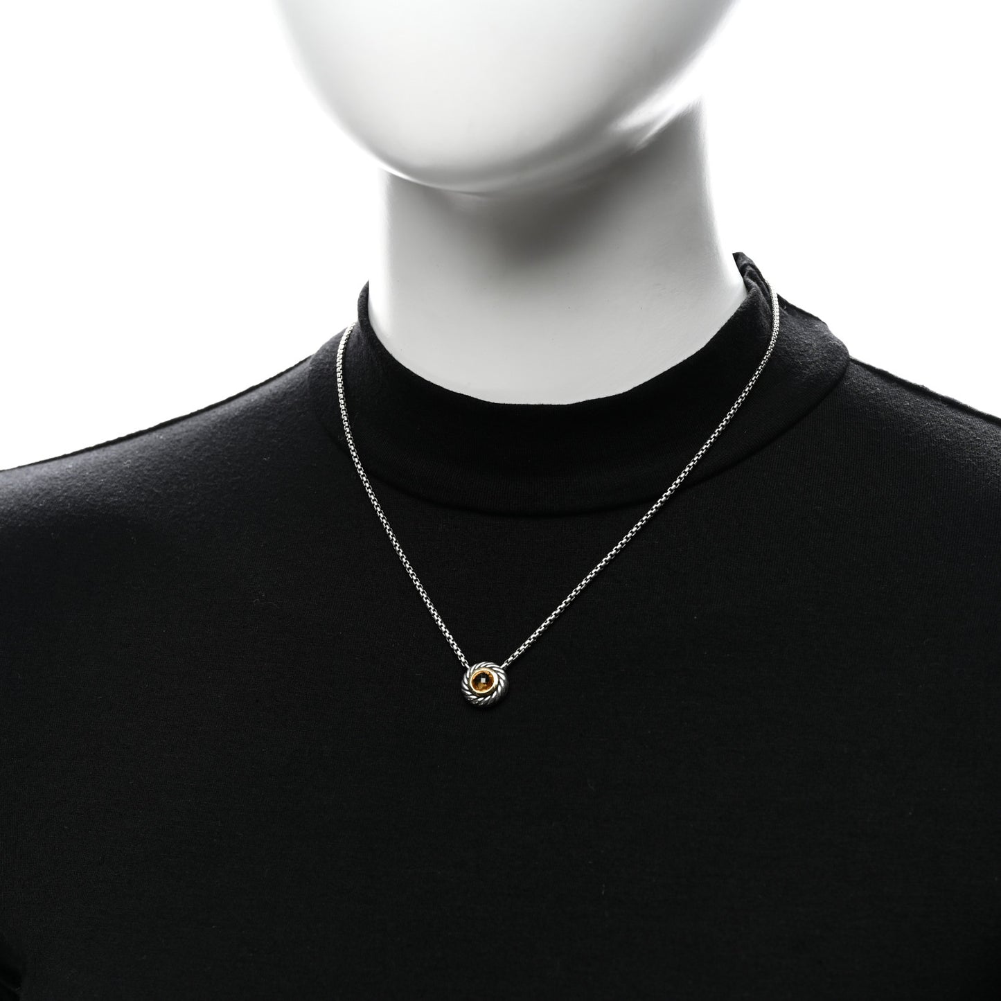 Sterling Silver 18K Yellow Gold Citrine Cookie Necklace