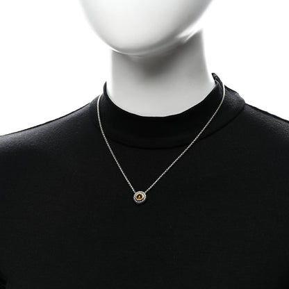 David Yurman Sterling Silver 18K Yellow Gold Citrine Cookie Necklace 2 of 5
