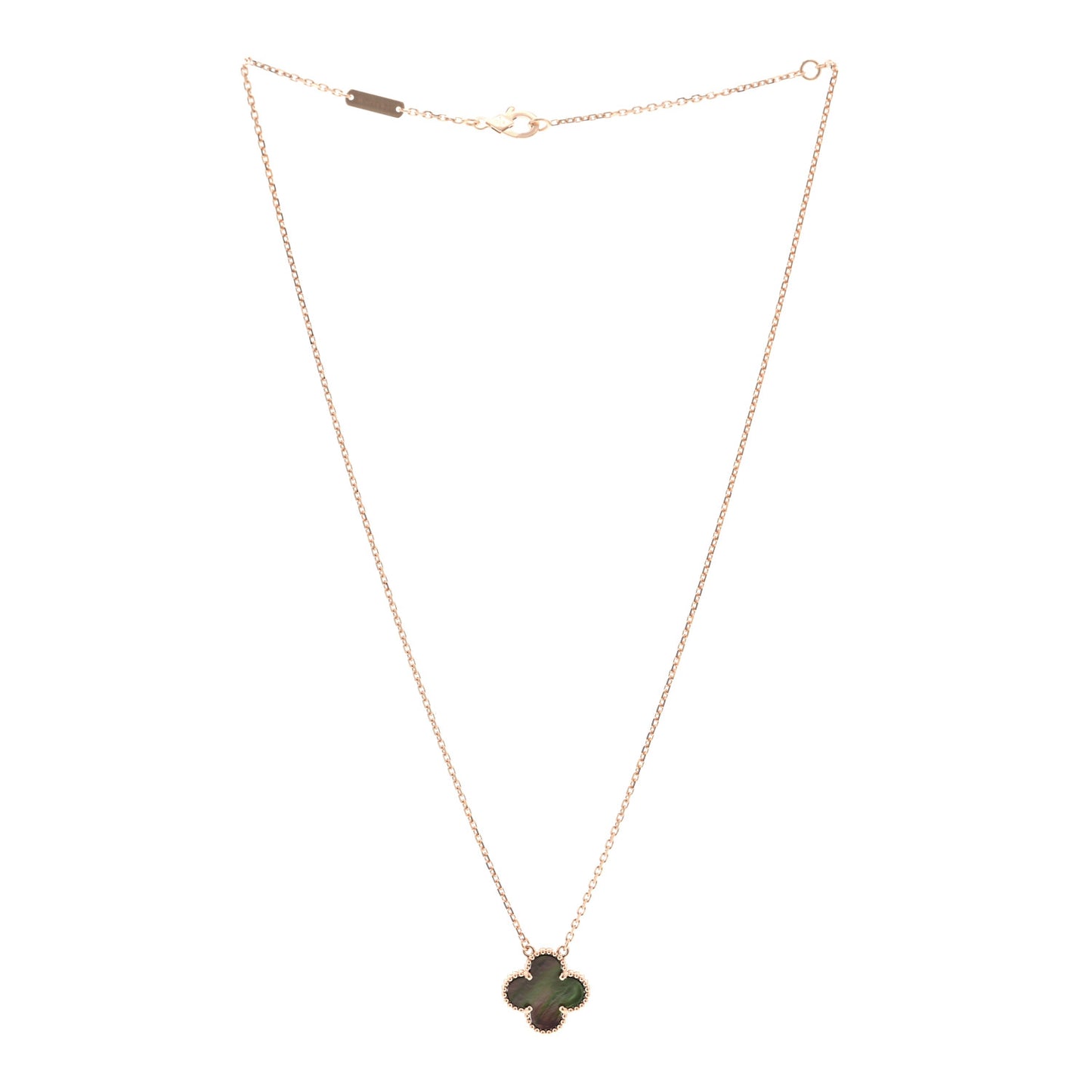 18K Yellow Gold Mother of Pearl Sweet Alhambra Pendant Necklace