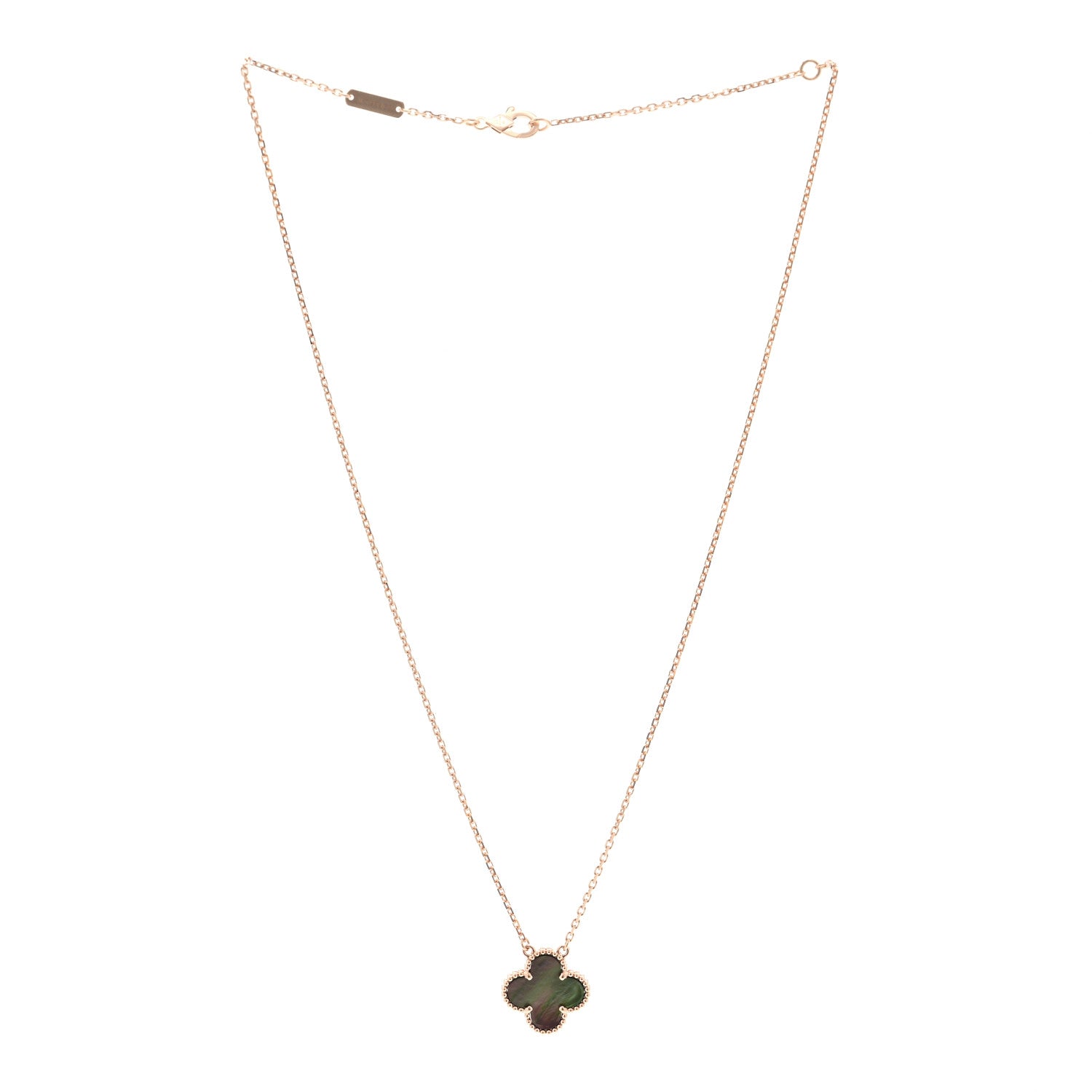 Van Cleef & Arpels 18K Yellow Gold Mother of Pearl Sweet Alhambra Pendant Necklace 3 of 6