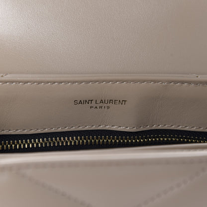 Saint Laurent Calfskin Y Quilted Monogram Toy Loulou Crossbody Bag Dark Beige 11 of 12