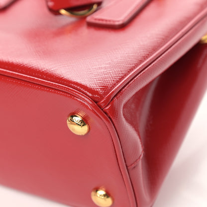 Prada Saffiano Mini Galleria Double Zip Tote Fuoco 11 of 17