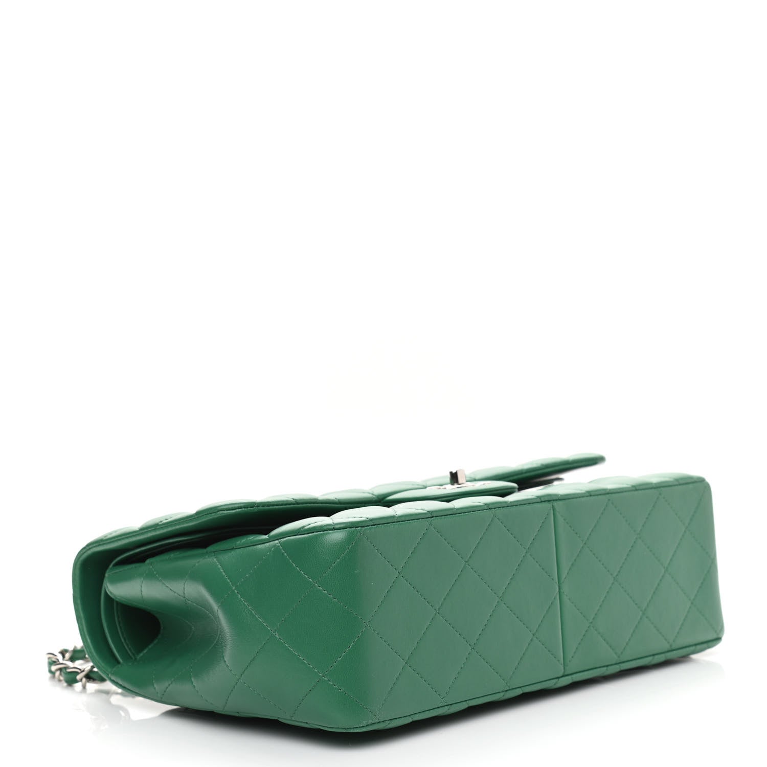 Chanel Lambskin Quilted Jumbo Double Flap Green 3 of 11