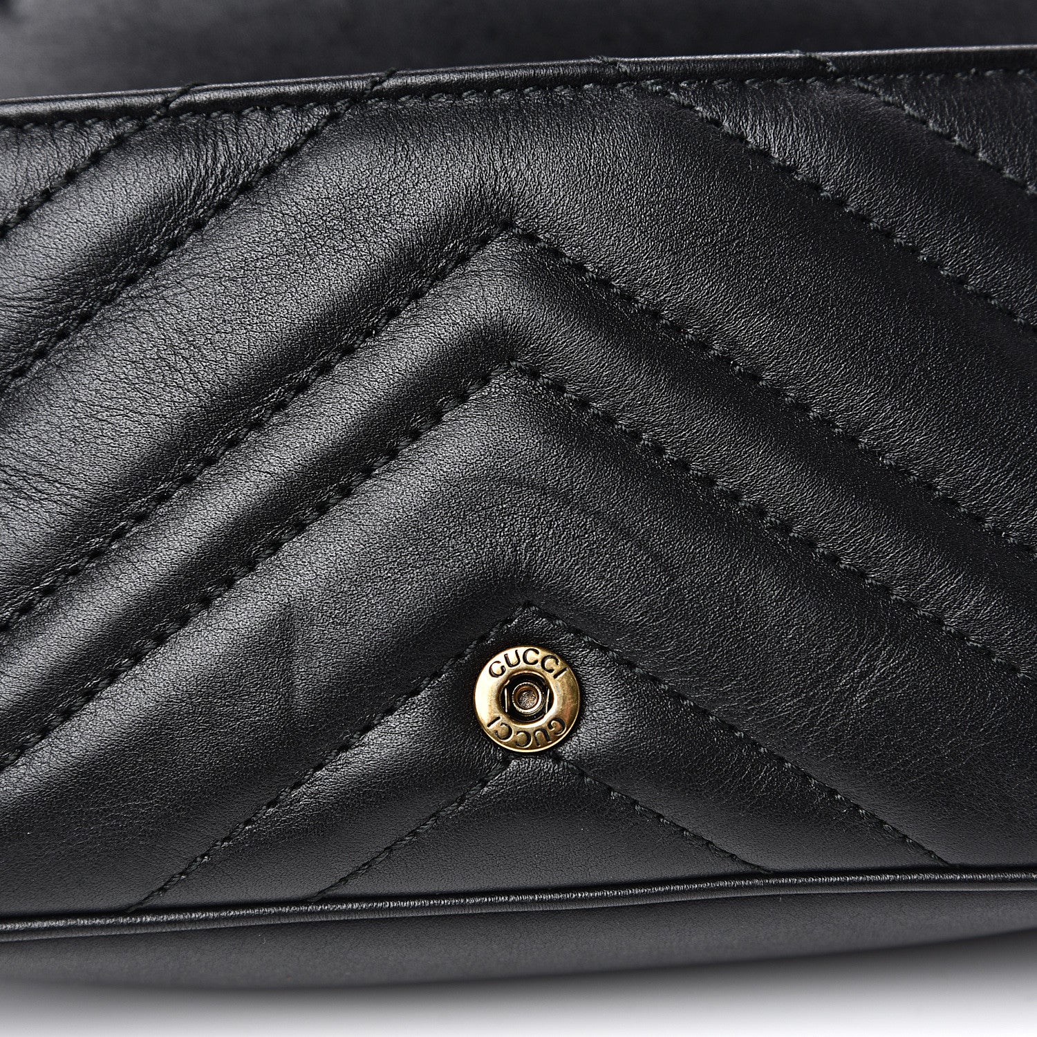 Gucci Calfskin Matelasse Super Mini GG Marmont Shoulder Bag Black 12 of 13