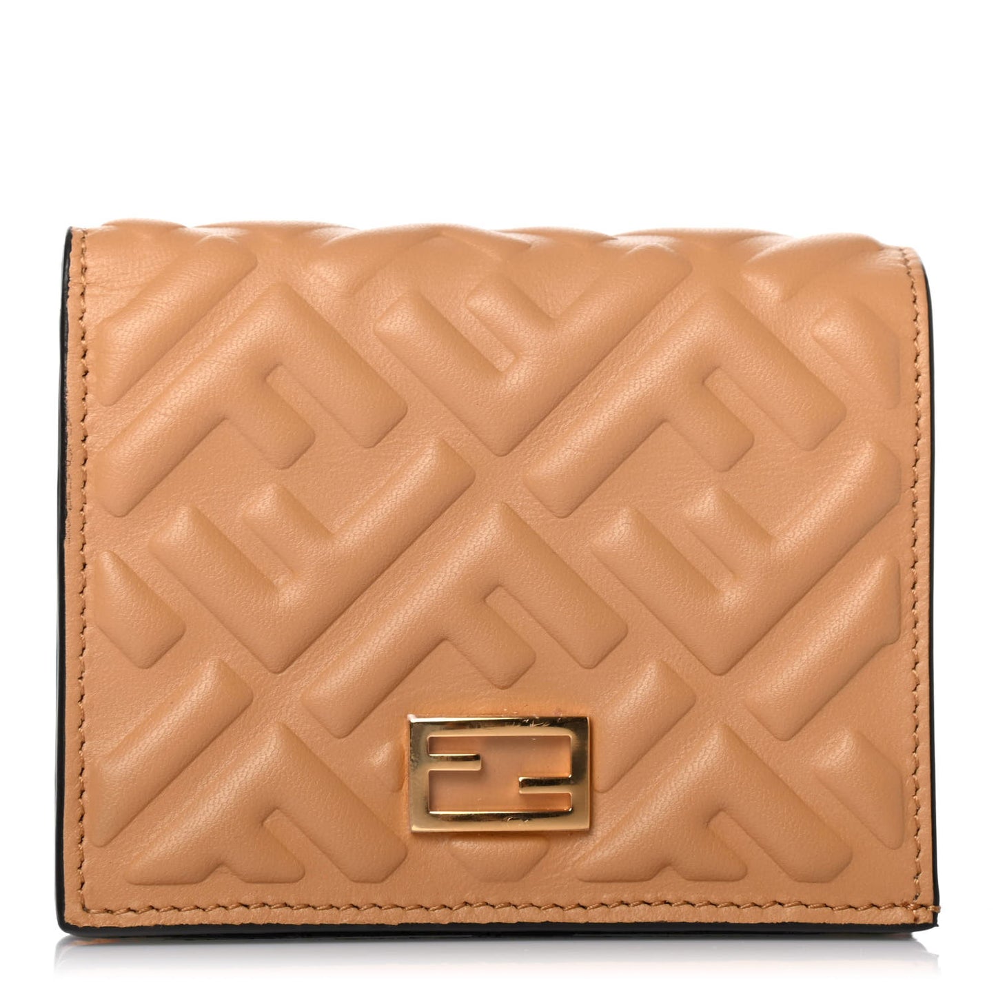 Nappa Matisse FF Diagonal Embossed Baguette Wallet Miele Scuro Miele Scuro