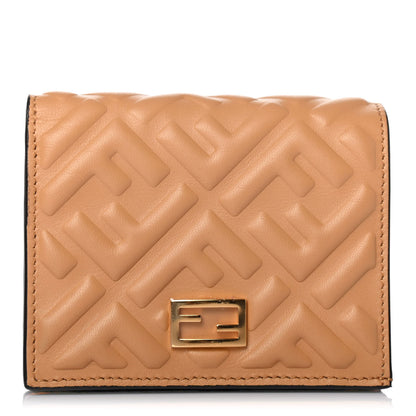 Fendi Nappa Matisse FF Diagonal Embossed Baguette Wallet Miele Scuro Miele Scuro 1 of 4