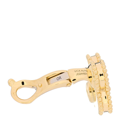 Van Cleef & Arpels 18K Yellow Gold Guilloche Vintage Alhambra Earrings 6 of 8