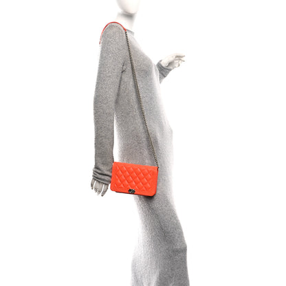 Chanel Caviar Quilted Boy Wallet On Chain WOC Orange 2 of 12