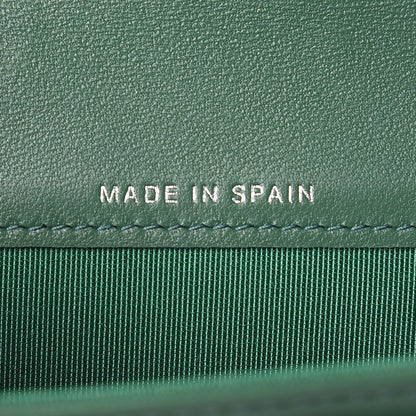 Chanel Lambskin Quilted Flap Card Holder Wallet Green 6 of 8
