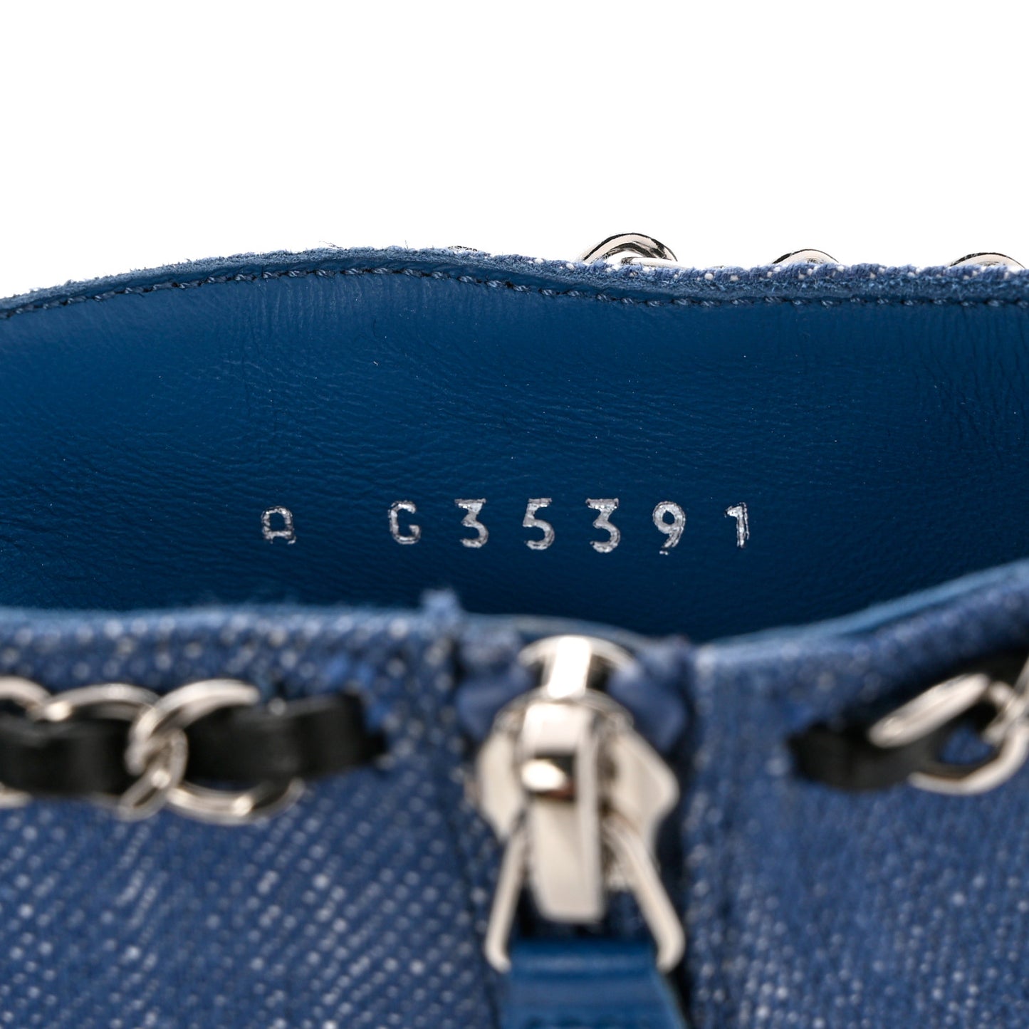 Denim Grosgrain Cap Toe Short Boots 35 Blue