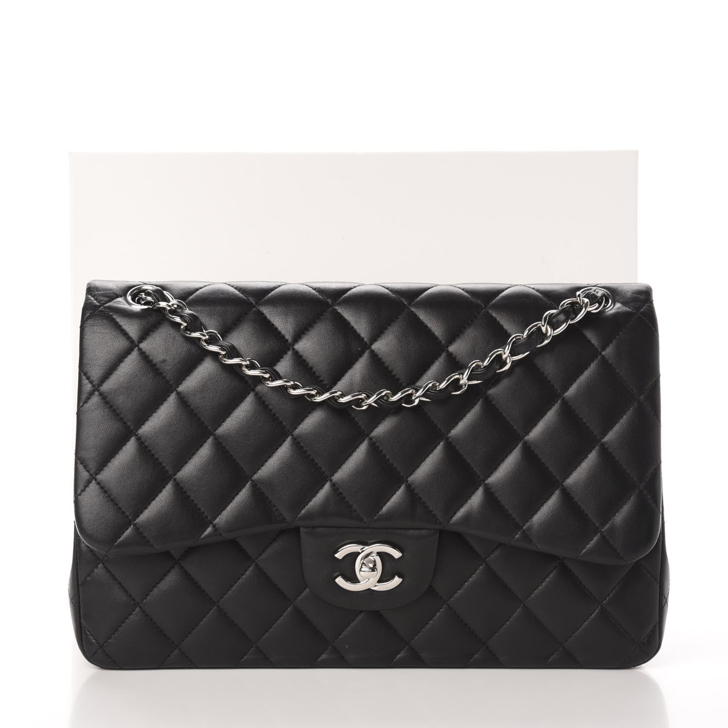 Chanel Lambskin Quilted Jumbo Double Flap Black 16 of 16