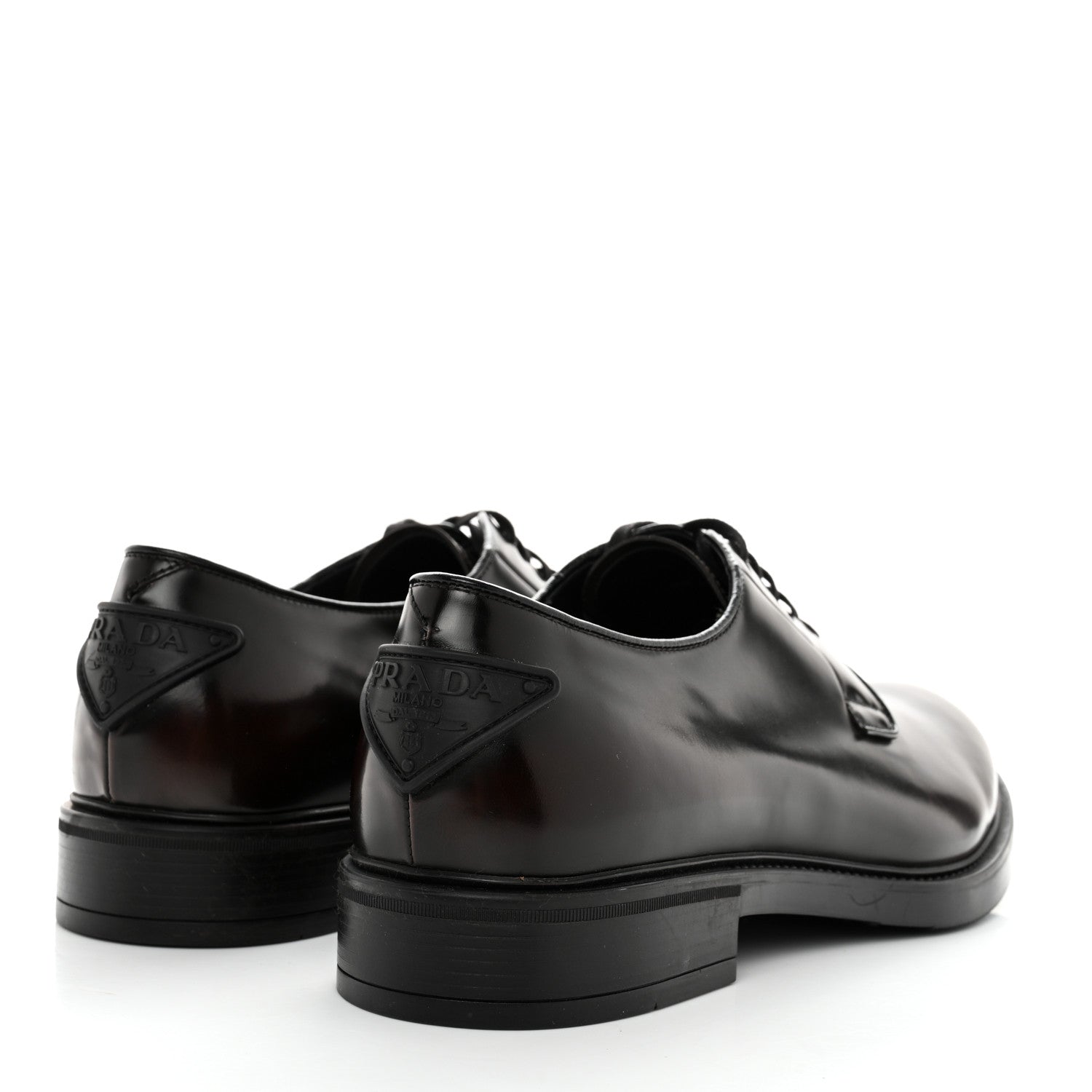Prada Spazzolato Lace Up Oxfords 10 Bruciato Fume 4 of 9