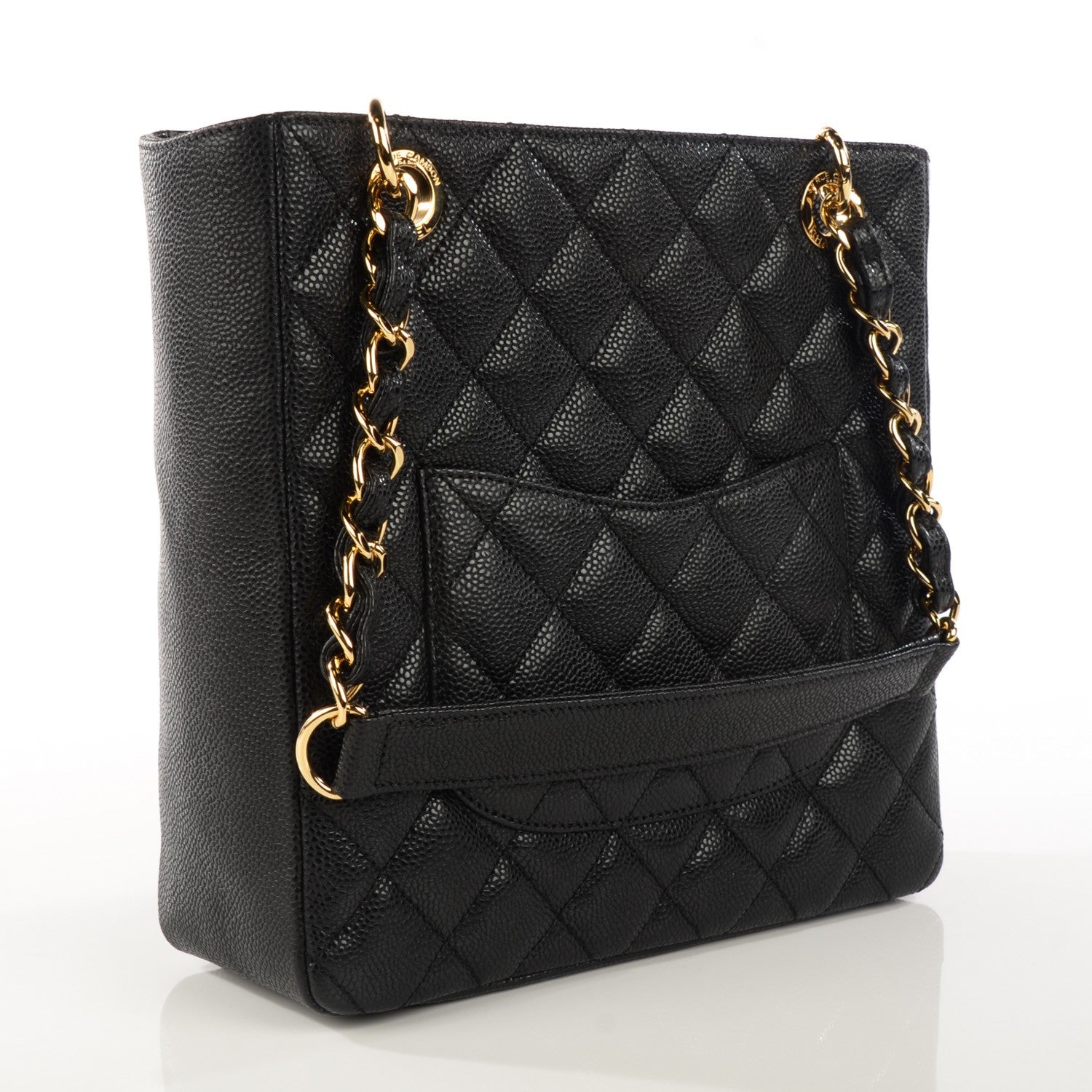Chanel Caviar Quilted Petit Shopping Tote PST Black 3 of 7