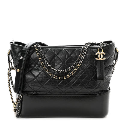 Chanel Aged Calfskin Quilted Medium Gabrielle Hobo Black 1 of 13