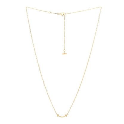 Tiffany 18K Yellow Gold Diamond Mini T Smile Pendant Necklace 2 of 5