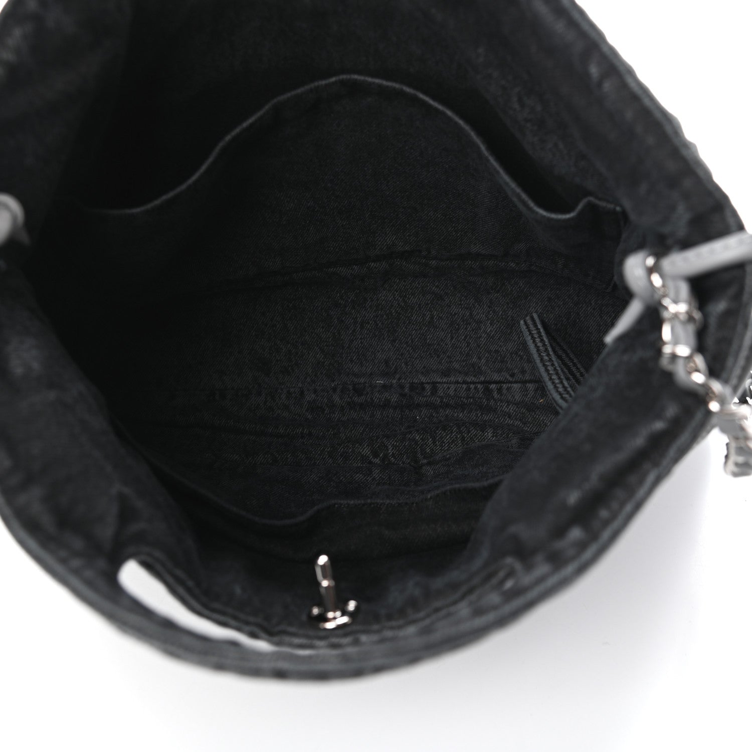 Chanel Denim Quilted 31 Denimpression Shopping Bag Grey Black 5 of 10