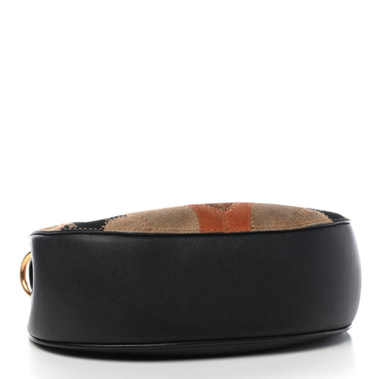 Chloe Suede Calfskin Patchwork Drew Shoulder Bag Black 3 of 9
