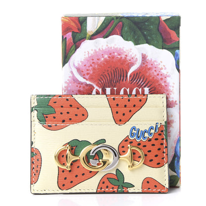 Gucci Calfskin Strawberry Print Zumi Case Case Ivory Red 8 of 8