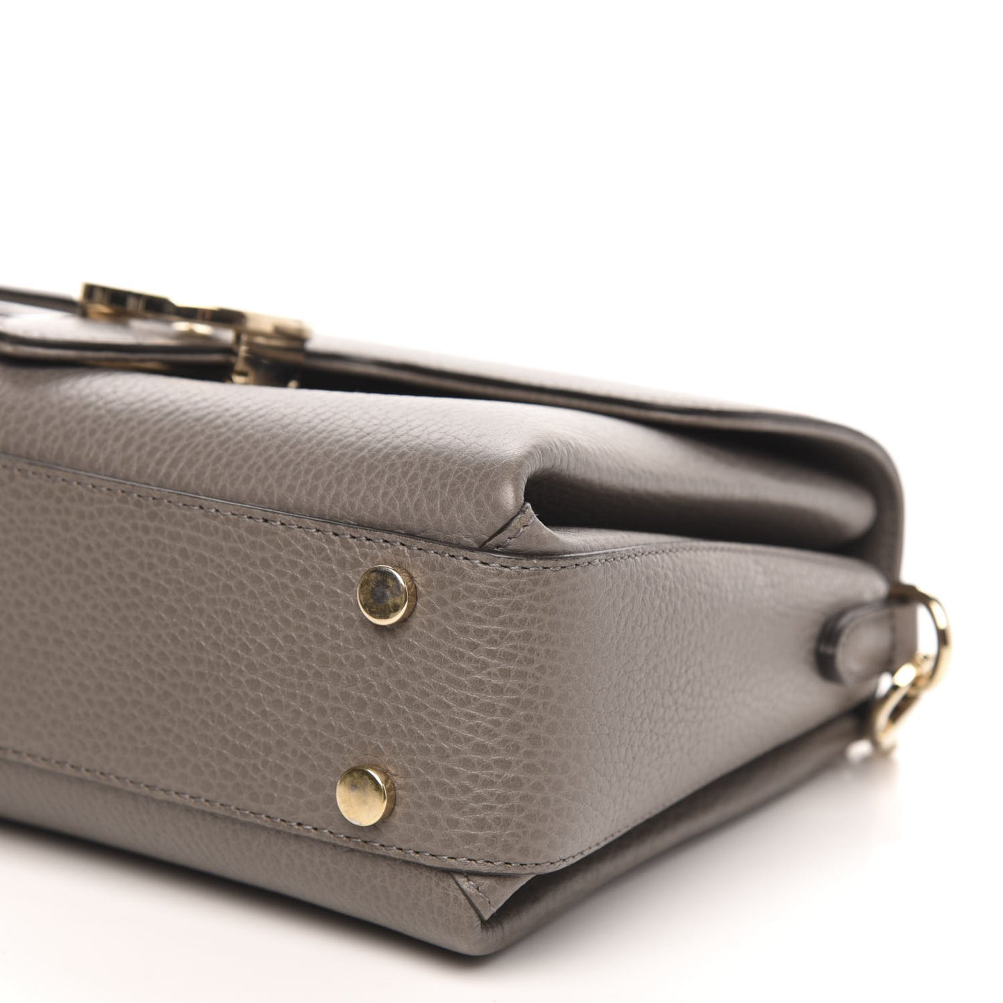 Dollar Calfskin Interlocking G Top Handle Shoulder Bag Loess