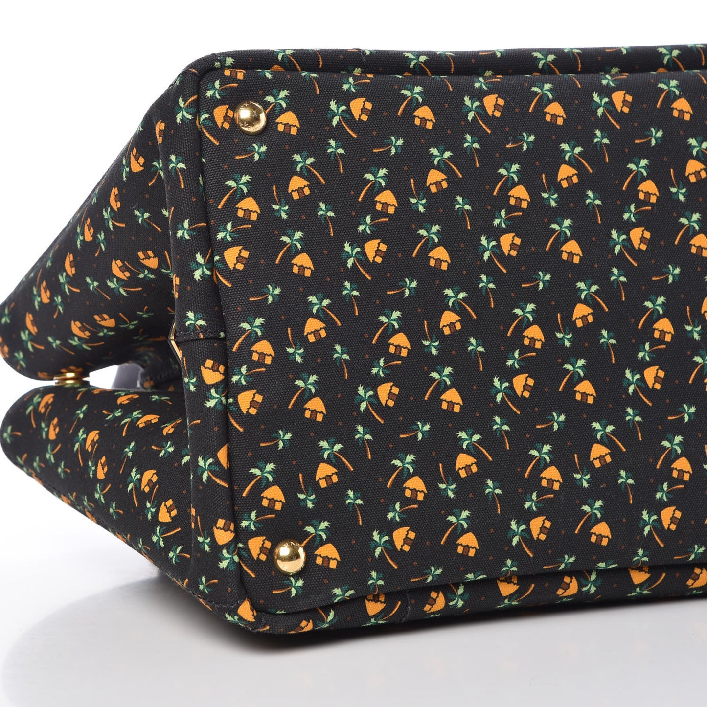 Canapa Palm Tree Print Logo Tote Black