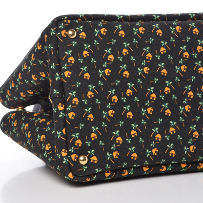 Prada Canapa Palm Tree Print Logo Tote Black 10 of 11