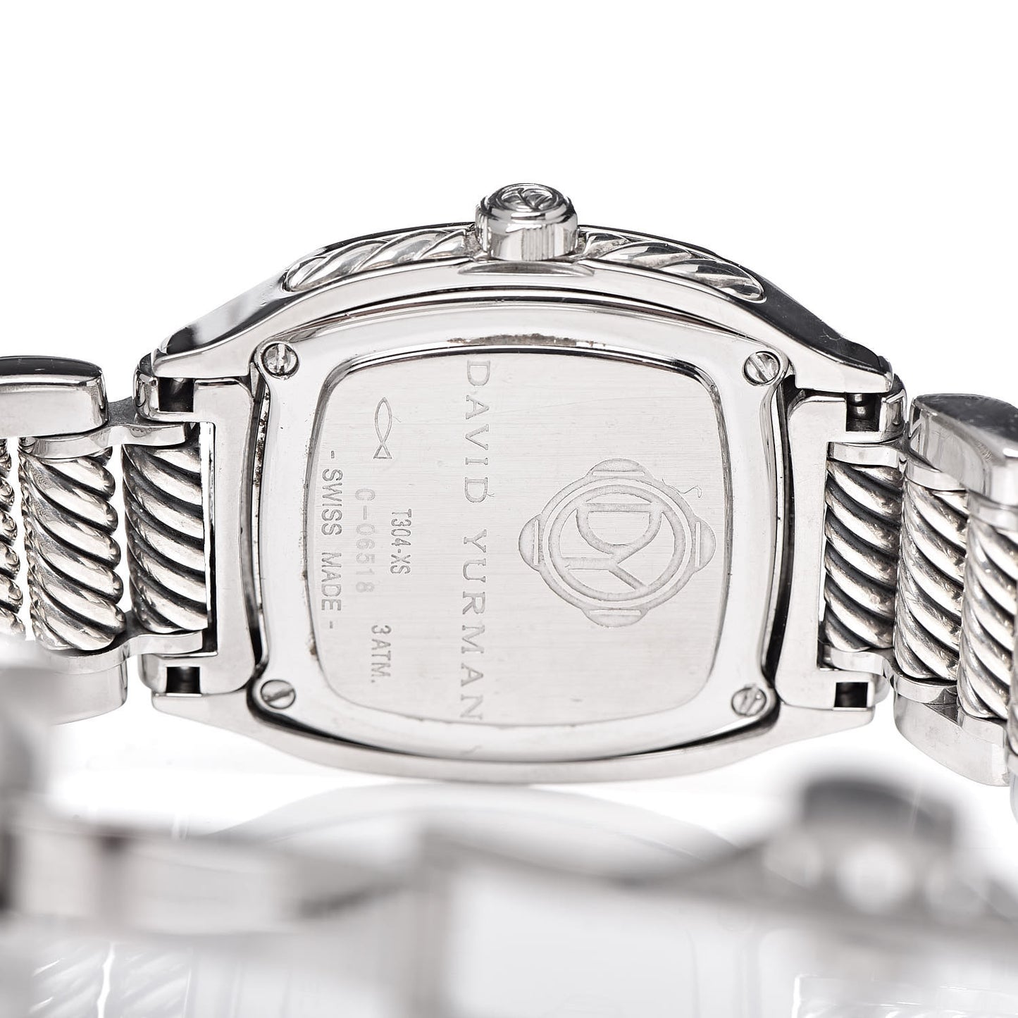 Stainless Steel Sterling Silver Diamond Pink Mother of Pearl 25mm Thoroughbred Quartz Watch