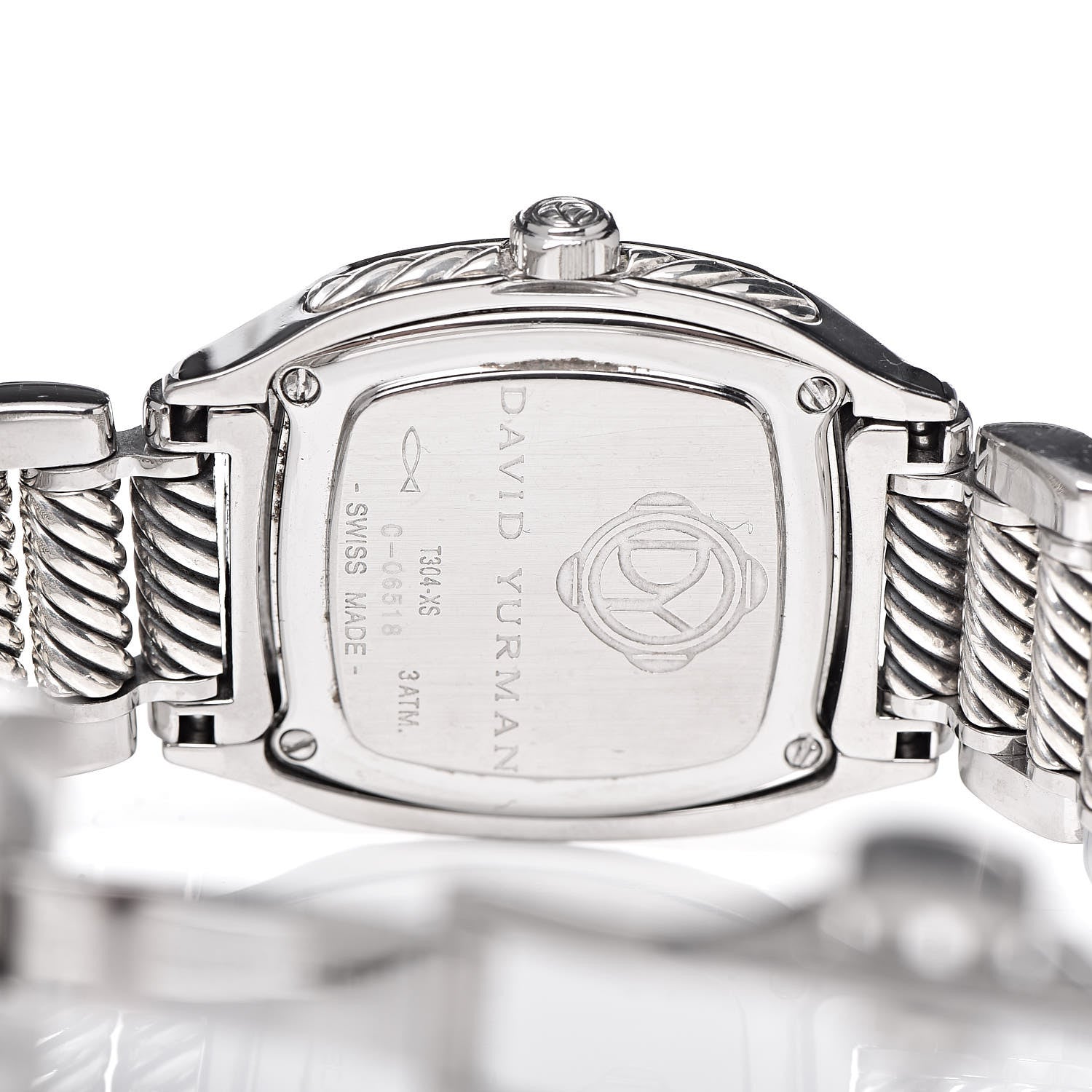 David Yurman Stainless Steel Sterling Silver Diamond Pink Mother of Pearl 25mm Thoroughbred Quartz Watch 5 of 7
