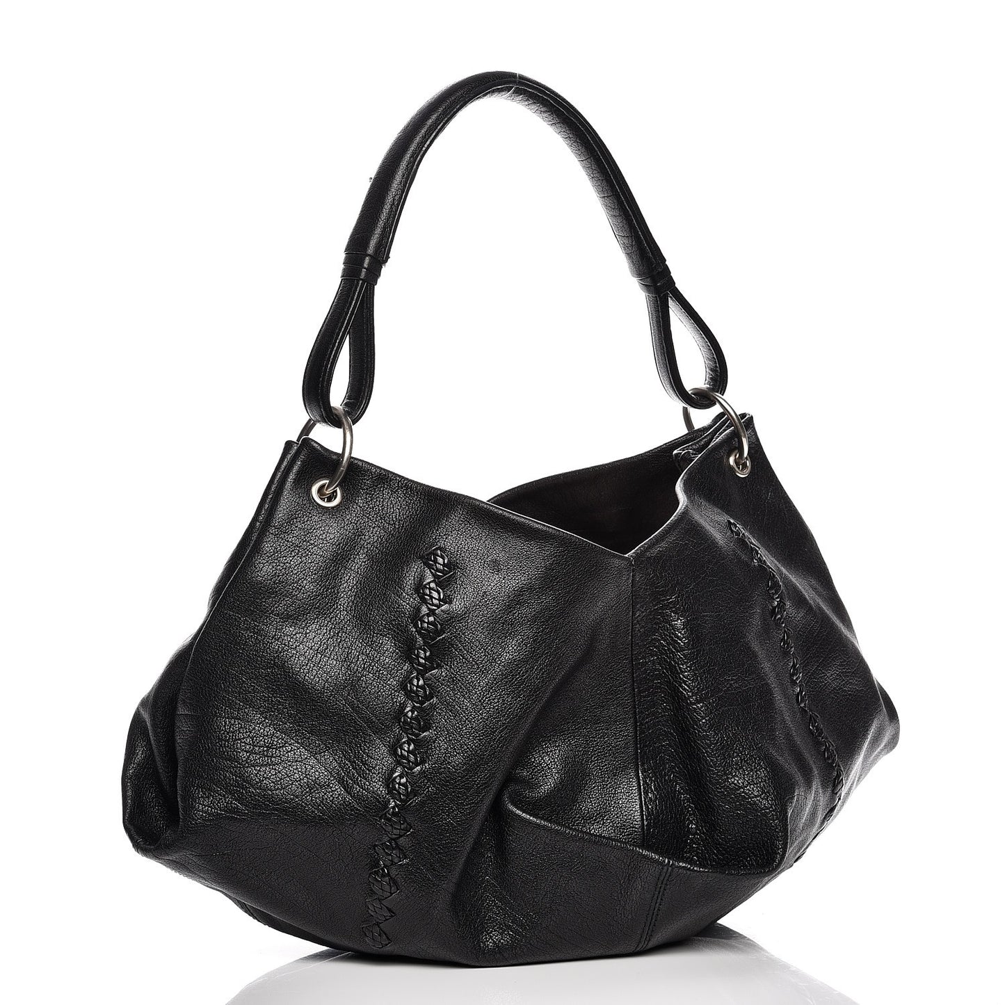 Nappa Intrecciato Aquilone Fortune Cookie Hobo Black