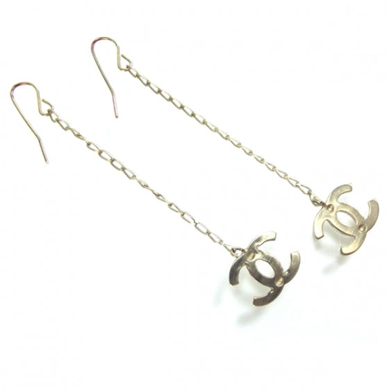 Chanel CC Dangle Earrings Gold 2 of 4