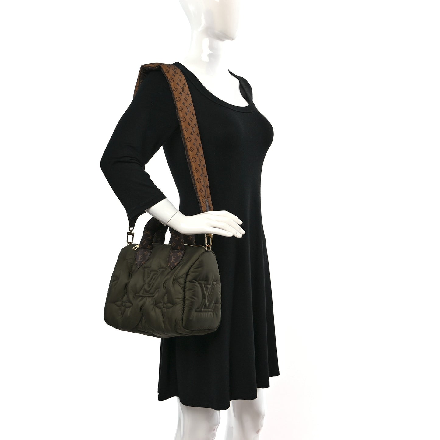 Econyl Mini Monogram Pillow Speedy Bandouliere 25 Khaki