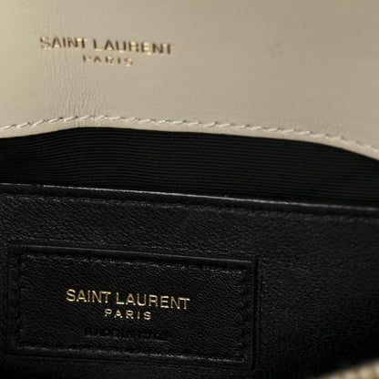 Saint Laurent Calfskin Y Quilted Monogram Small Loulou Chain Satchel Crema Soft 6 of 9
