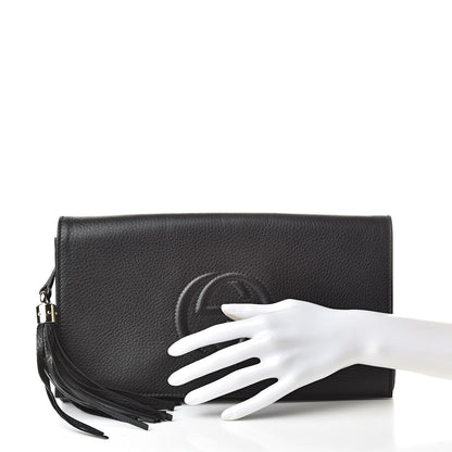 Gucci Pebbled Calfskin Medium Soho Clutch Black 2 of 9