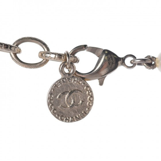 Pearl CC 100th Anniversary Necklace Light Gold