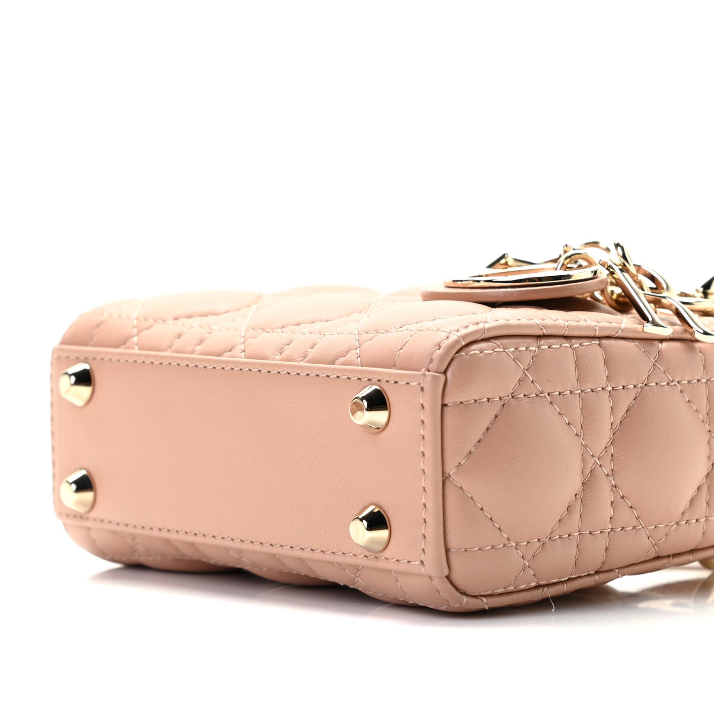 Lambskin Cannage Micro Lady Dior Rose Des Vents